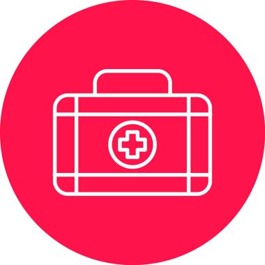 İlk yardım çantası simgesi, basit vektör illüstrasyonu