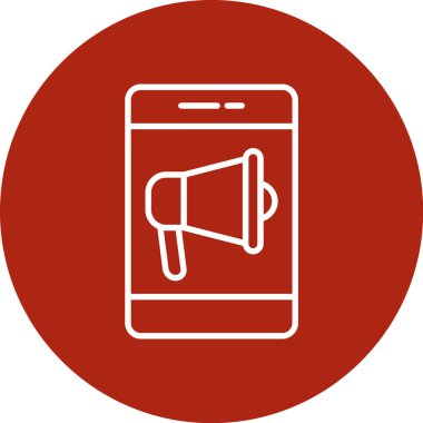 Mobil pazarlama simgesi, vektör illüstrasyonu