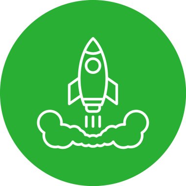 Roket. Web simgesi basit illüstrasyon