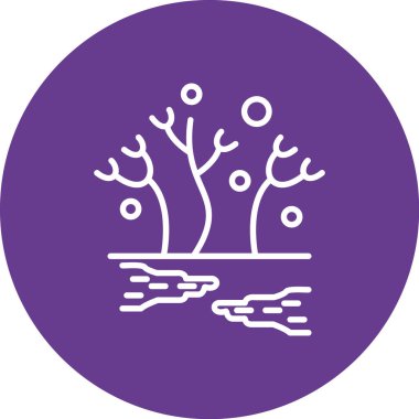 Kabartma simge vektöründeki eşsiz ağaç