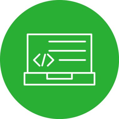 Web simgesi, programlama kodunun vektör illüstrasyonu