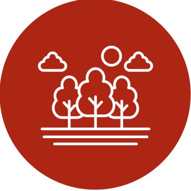 Ağaçlar. Web simgesi basit illüstrasyon