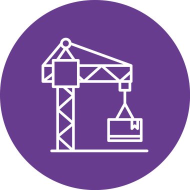 vinç inşaat vektör çizgisi simgesi