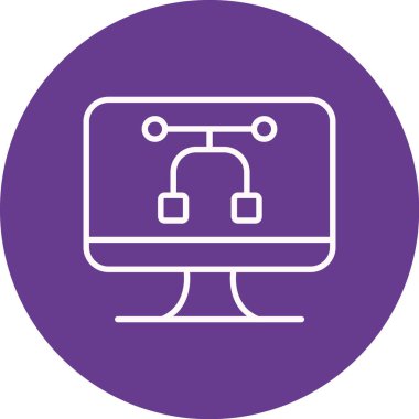 bilgisayar monitörü ikon vektör illüstrasyonu