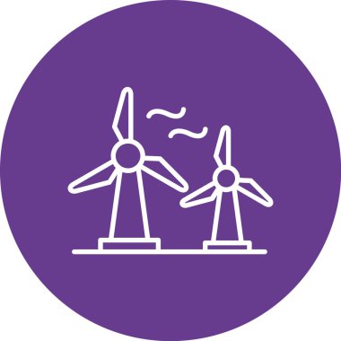 Vektör illüstrasyonu, rüzgar enerjisi ikonu