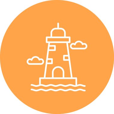 deniz feneri ikonu vektör illüstrasyonu