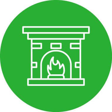 Şömine. Web simgesi basit illüstrasyon