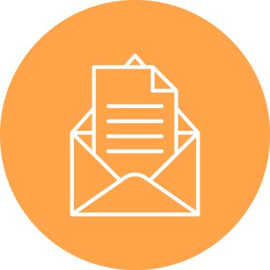 Mesaj var. Web simgesi basit illüstrasyon