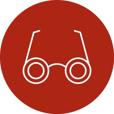 gözlük düz daire ikon vektör çizimi