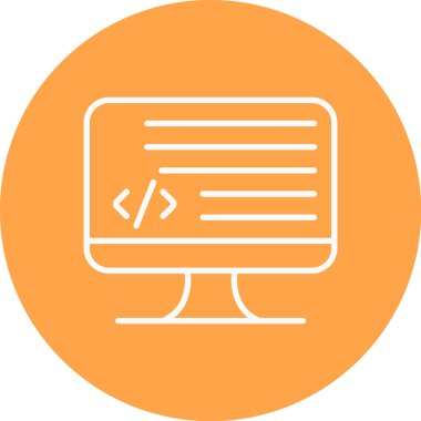 Web simgesi, programlamanın vektör illüstrasyonu