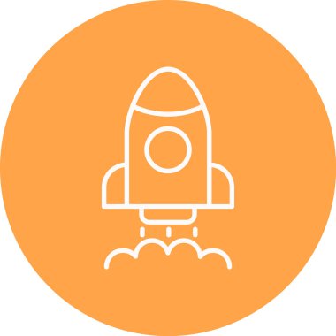 Uzay gemisi. Web simgesi basit illüstrasyon