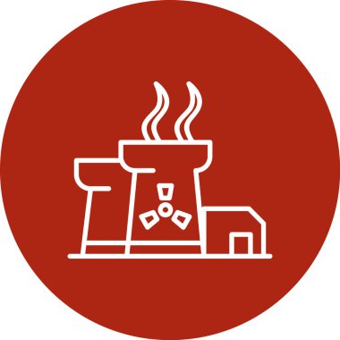 Bir şömine simgesinin vektör illüstrasyonu