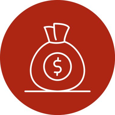 ok işaretli para çantası, vektör illüstrasyonu