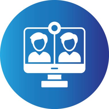 Web kullanımı için Çevrimiçi Toplantı Basit Vektör Simgesi