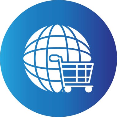 Web kullanımı için World Cart Basit Vektör Simgesi