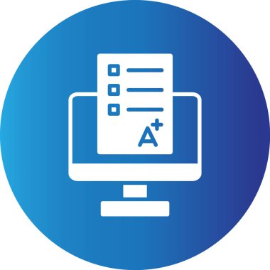 Web kullanımı için Çevrimiçi Sınav Basit Vektör Simgesi