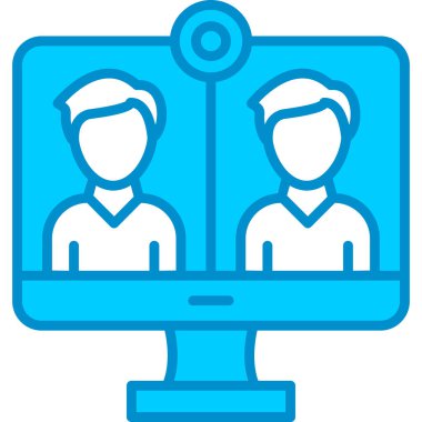 Web kullanımı için Çevrimiçi Toplantı Basit Vektör Simgesi