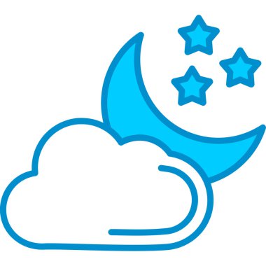 Web Kullanımı İçin Yıldızlı Gece Basit Vektör Simgesi