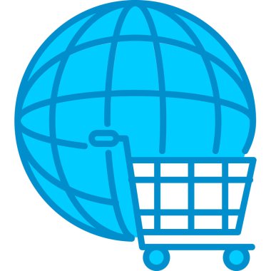 Web kullanımı için World Cart Basit Vektör Simgesi