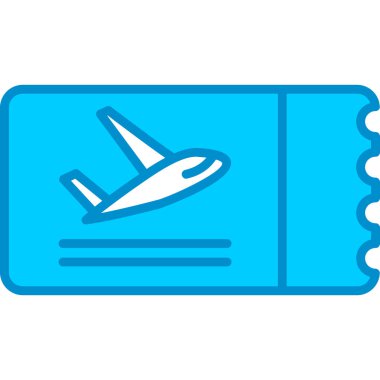 Web kullanımı için Uçak Bileti Basit Vektör Simgesi