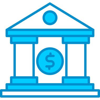 Web kullanımı için Banka Binası Basit Vektör Simgesi