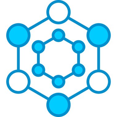 Web kullanımı için Molekül Basit Vektör Simgesi