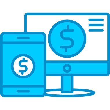 Web kullanımı için Çevrimiçi Para Basit Vektör Simgesi