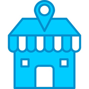 Web kullanımı için Dükkan Konumu Basit Vektör Simgesi