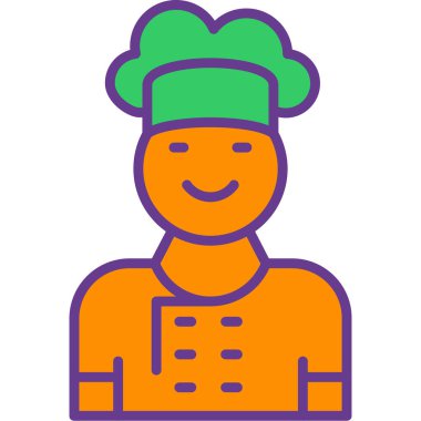 Şef. Web simgesi basit illüstrasyon