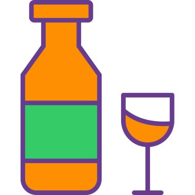 alkollü içecek ikonu ana hatlarıyla