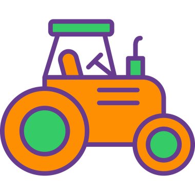 Traktör ikon vektör illüstrasyonu