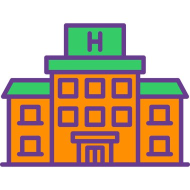 Hastane. Web simgesi basit illüstrasyon