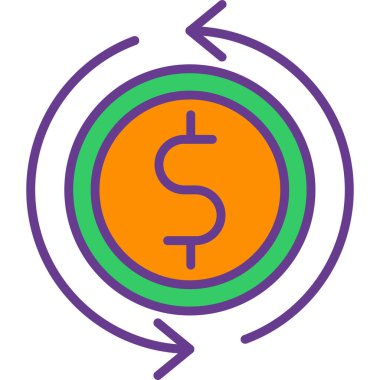 Dolar. Web simgesi basit illüstrasyon