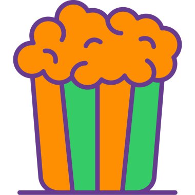 Patlamış mısır. Web simgesi basit illüstrasyon