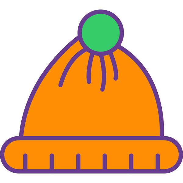 winter hat vector color icon