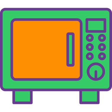 Mikrodalga simgesinin vektör illüstrasyonu