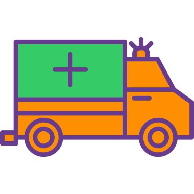 ambulans otomobili ikon vektör çizimi tasarımı