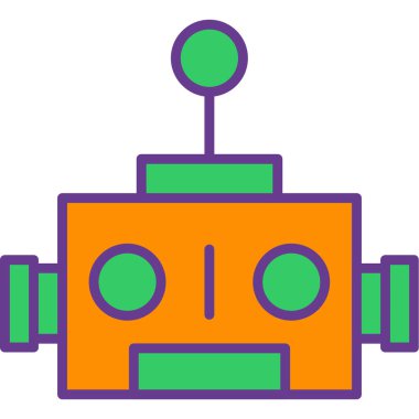 robot robot. robot ikon vektör illüstrasyonu