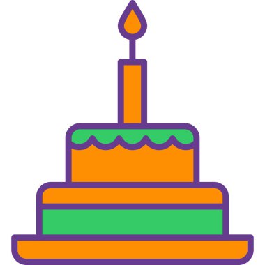 Doğum günü pastası. Basit resimleme