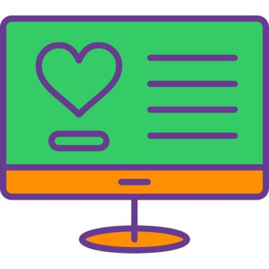 Aşk. Web simgesi basit illüstrasyon