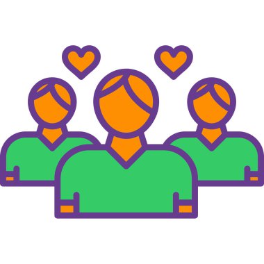 Toplum simgesi. Web için insan vektör simgelerinin özet çizimi