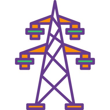 güç istasyonu simgesi, vektör illüstrasyonu