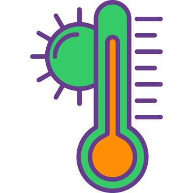 Termometre. Web simgesi basit illüstrasyon