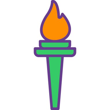 Yanan mum ikonu. Ağ için alev vektörü simgelerinin özet çizimi