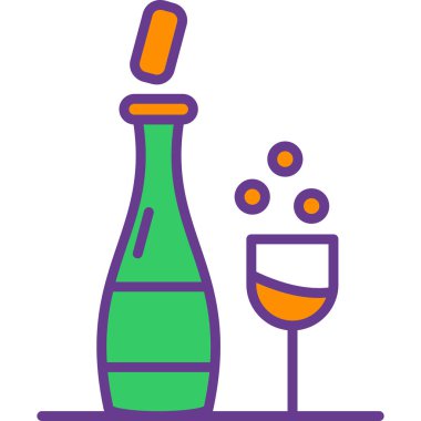 Şişe içecek ikonu - taslak biçiminde