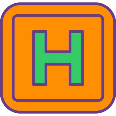 H harfi logo tasarım şablonu elementleri