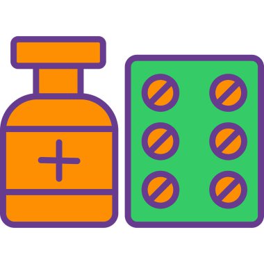 Haplar ve uyuşturucu ikonu. vektör illüstrasyonu