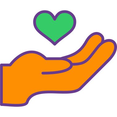 el simgesi vektör illüstrasyon tasarımı olan kalp