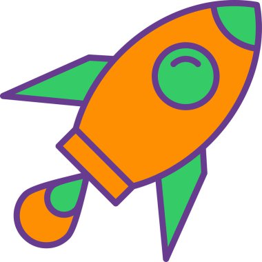 Roket ikonu. Vektör illüstrasyonu