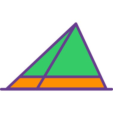 Üçgen çadır vektör simgesi. satır vektör simgesi.